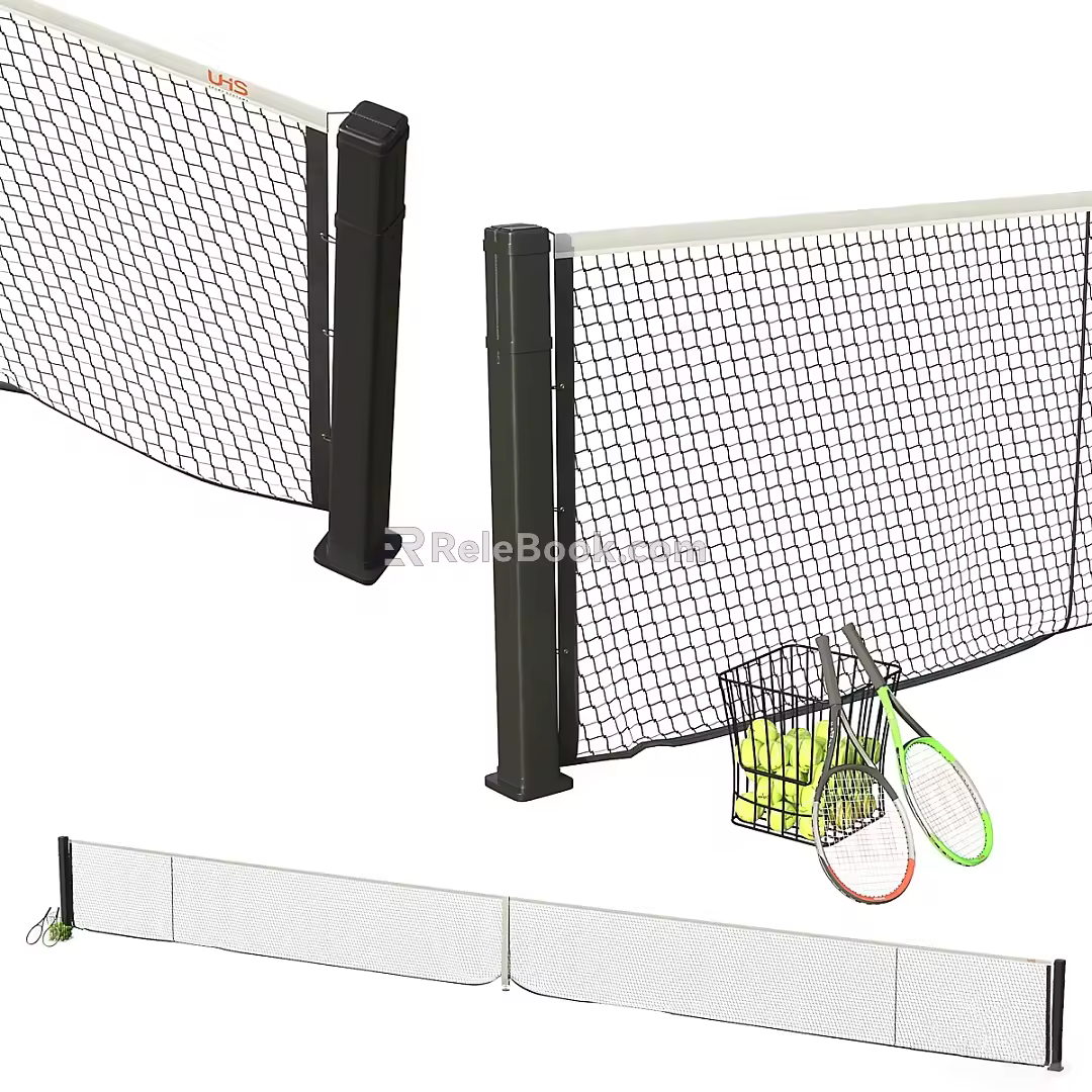 Modern tennis racket net 3d model