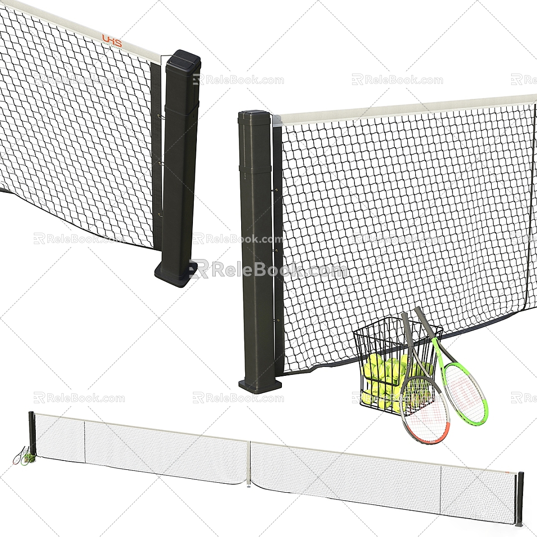 Modern tennis racket net 3d model