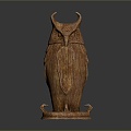 Owl grimace owl long-eared owl wulin owl monkey face owl carved owl 3d model