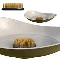 Curved Bowl Shaped Garden Ornaments With Golden Spiky Decorative Elements