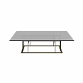 Modern Dining Table With Glass Top And Sleek Metal Frame Design Structure 3d model