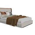 Minimalist Single Bed With Soft Upholstered Headboard Decorative Pillows And Warm Blanket