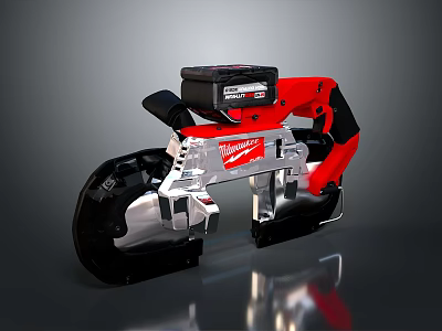 Red And Black Milwaukee Handheld Electric Power Tool With Battery For Household Use 3d model