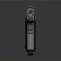 Modern Tactical Pistol With Tan Metallic Body And Black Textured Grip