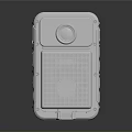 White Portable Electronic Device with Speaker and Button for Wireless Communication