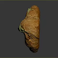 Flaky Croissant With Green Filling On Dark Background Shiny Surface