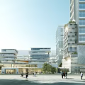 Modern Sustainable Industrial Park With Green Roof High Rise Buildings And Urban Design