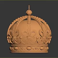 Ornate Golden Crown Decorative Household Ornament With Cross Intricate Patterns And Metallic Shine