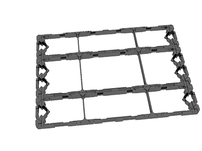 Black Modular Grid Framework With Interlocking Plastic Components For Assembly 3d model