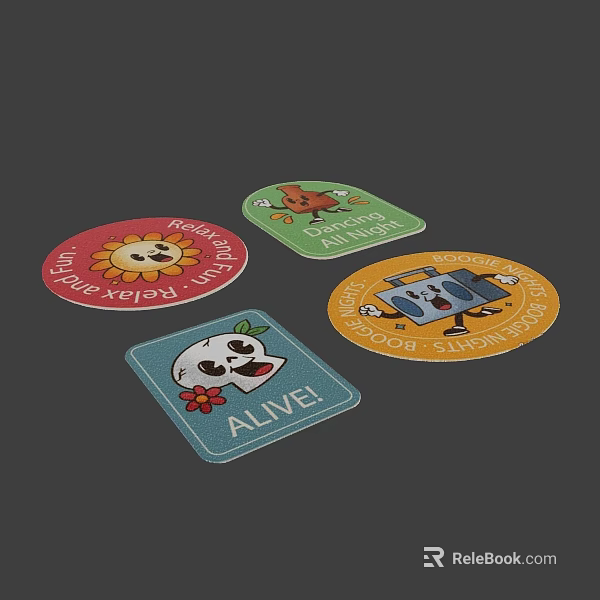 Decorative Round Rugs With Various Fun Designs Text Phrases And Cartoon Patterns For Home 3d model 