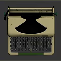 Vintage FABEL Typewriter With Beige Green Body And Black Keys As Household Item