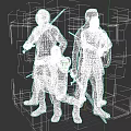 Game and Movie Warrior Characters With Spear Sword Shield Helmet and Beard