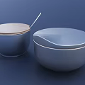 Two Modern Metal Cups With Wooden Lid And Spoon Stylish Design For Home Use