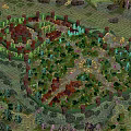 Aerial Planning of Medieval Village Featuring Central Castle Fortress Walls and River