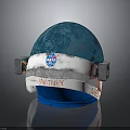Blue Shiny Astronaut Helmet With NASA Logo And Apollo Label For Space Enthusiasts