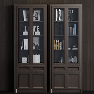 New Chinese Style Solid Wood Bookcase Book Jewelry Combination 3d model