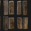 Collection of Stone and Wood Blocks With Natural Textures And Rustic Patterns
