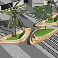 Triangular curved surface special-shaped commercial landscape stool tree pool 3d model