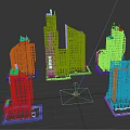Modern Office Buildings Architectural Design With High Rise Structures And Glass Facades