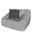 Light Gray Bean Bag Chair with Soft Fabric and Cozy Pillow for Comfortable Living Space