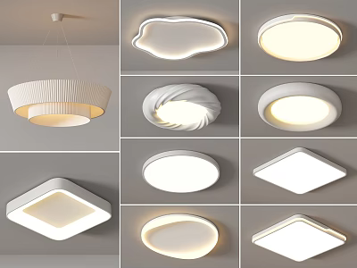 Decorative Modern Ceiling Lights Featuring Various Stylish Designs and Different Shapes for Home Interior Spaces 3d model