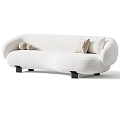 Modern Curved Multi-seater Sofa with Soft Fabric Multiple Colors and Decorative Pillows