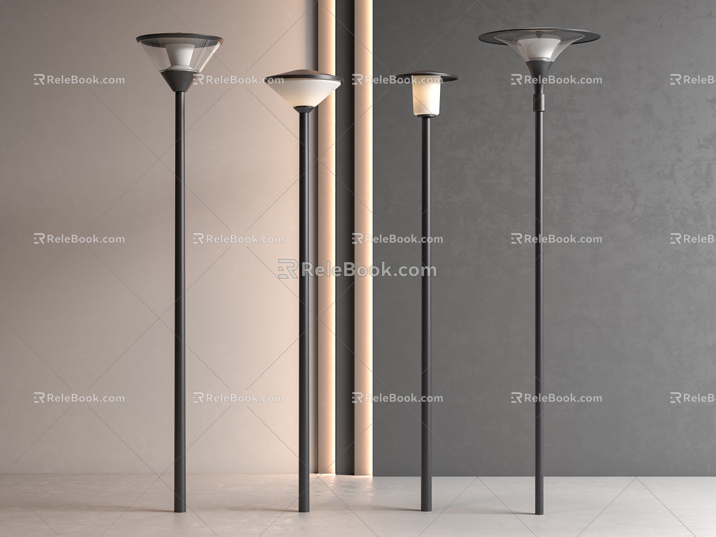 Modern garden lamp floor lamp landscape lamp outdoor lamp combination lawn lamp camping lamp 3d model