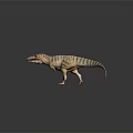 3D Rendered Realistic Striped Dinosaur Model With Prehistoric Creature Features And Reflective Surface