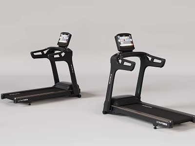 Modern Smart Treadmill With Digital Display And Black Frame For Home Fitness Use 3d model