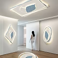 Modern Leaf Pattern Ceiling Light In Minimalist White Interior With Soft Lighting