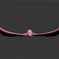 Pink Rabbit Ear Hair Accessories With Fabric Bow Knot Fashionable Hair Decor