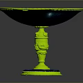 Elegant Decorative Pedestal Bowl with Blue Bowl and Green Carved Base for Home Decor