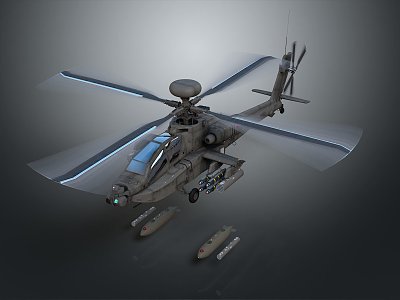 Industrial LOFT Helicopter Apache Civil Helicopter 3d model