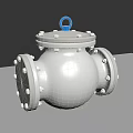 Silver Spherical Industrial Equipment With Blue Top Ring And Flange Connections