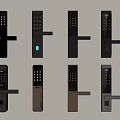 Password lock fingerprint lock anti-theft door password lock smart lock door handle anti-theft door lock entry door lock 3d model
