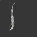 Reptile Dinosaur 3D Model With Spotted Skin In Standing Posture On Dark Background