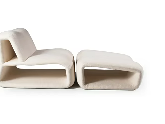 Modern Nordic Single Casual Recliner Sofa 3d model