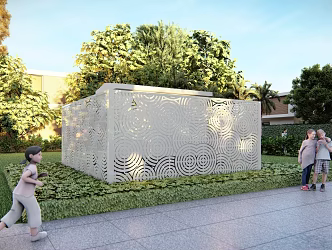 Modern Fence Civil Air Defense Entrance and Exit Porch Frame Sunshine Room Subway Entrance Basement Entrance Underground Passage Entrance 3d model