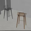 Transparent Acrylic Bar Stools With Silver And Gold Metal Legs Modern Design