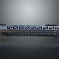 Metal Structural Component 3D Model With Geometric Frame Holes And Supports
