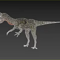 Realistic Green And Red Dinosaur Model With Open Mouth On Black Background