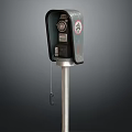 Dark Colored Parking Meter With Metal Pole And No Parking Sign
