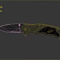 Strider Tactical Folding Knife Featuring Serrated Blade And Metallic Blue Accent Handle