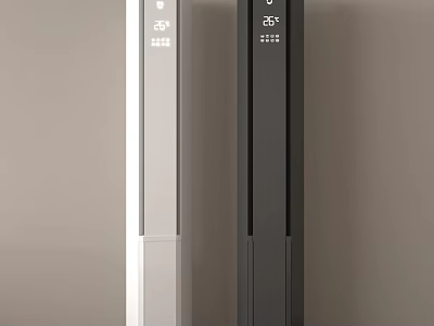 White And Black Tower Air Conditioner Fan With Modern Design And Digital 3d model