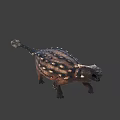 Realistic Prehistoric Ankylosaurus Dinosaur With Armored Body Brown Spots And Open Mouth