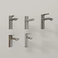 Various Modern Chrome Faucet Designs for Bathroom and Kitchen Sinks 3d model