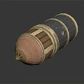 Military Ammunition Bullet With Copper Tip Blue Gold Casing Detailed Surface Texture And Metallic Finish