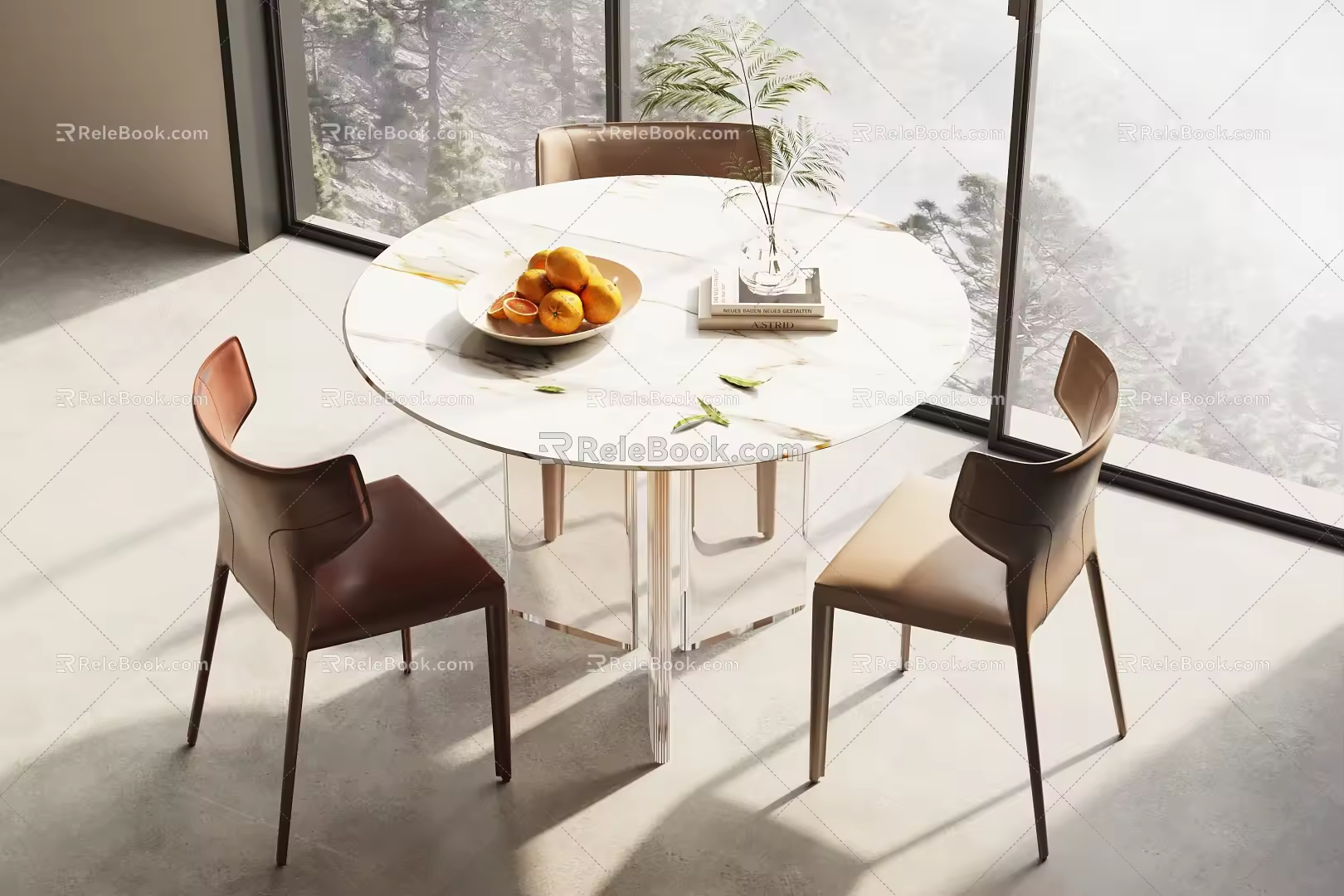 Modern Leisure Table and Chair Negotiation Table and Chair Dining Table and Chair Table and Chair Combination 3d model