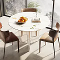 Modern Leisure Table and Chair Negotiation Table and Chair Dining Table and Chair Table and Chair Combination 3d model