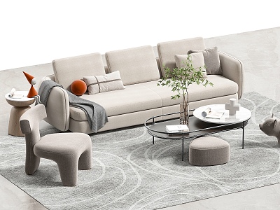 Modern Sofa Coffee Table Combination Multiplayer Sofa Coffee Table 3d model